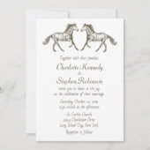 Country Horse Bruin Wit Western Huwelijk Kaart (Voorkant)