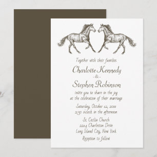 Country Horse Bruin Wit Western Huwelijk Kaart