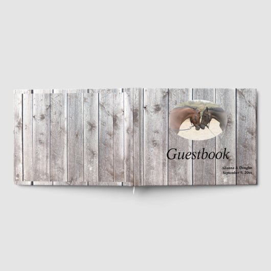 Country Horses Grijs Barnboard Gastenboek (Volledig)