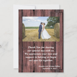 Country Horses Red Barnboard Bedankt kaart