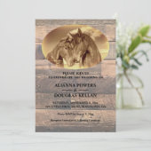 Country Horses Sepia Wedding Kaart (Staand voorkant)