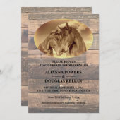 Country Horses Sepia Wedding Kaart (Voorkant / Achterkant)