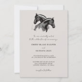 Country Horses Sketch Westerne rustieke foto bruil Kaart (Voorkant)