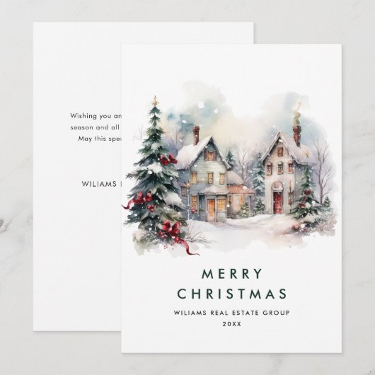  Country Hose Kerstboom Bedrijf Feestdagenkaart (Voorkant / Achterkant)