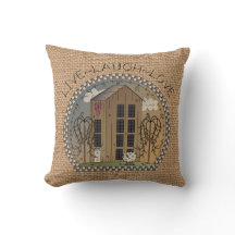 Country House Inspirerend faux burlap kussen
