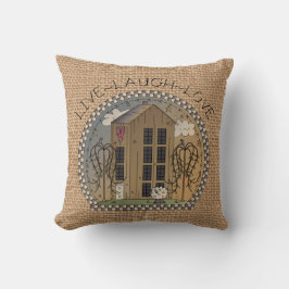 Country House Inspirerend faux burlap kussen