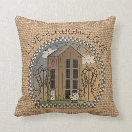Country House Inspirerend faux burlap kussen