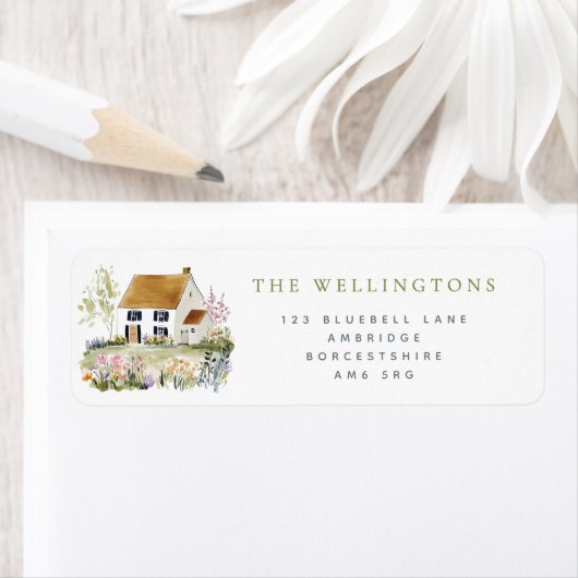 Country House & Wildflowers Return Address Label (Insitu)