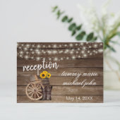 Country Houten Vat Zonnebloemen - Ontvangst Kaart (Staand voorkant)