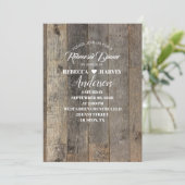 country houtnerf schuur bruiloft repetitie diner kaart (Staand voorkant)