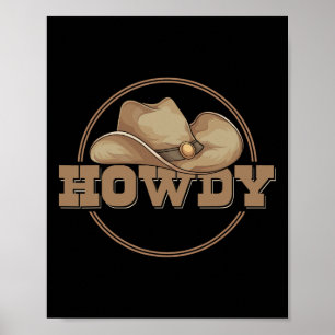 Country Howdy Cowboy Pet Western Cowboy Poster