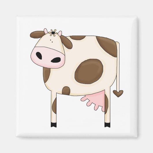 Country Humor Gekke Koe Grappige Magneet (Voorkant)