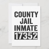 Country Jail Inmate 17352 Funny Halloween Prison Bedankkaart (Voorkant)