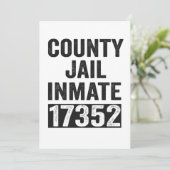 Country Jail Inmate 17352 Funny Halloween Prison Bedankkaart (Staand voorkant)
