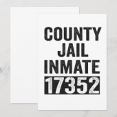 Country Jail Inmate 17352 Funny Halloween Prison Bedankkaart (Voorkant / Achterkant)