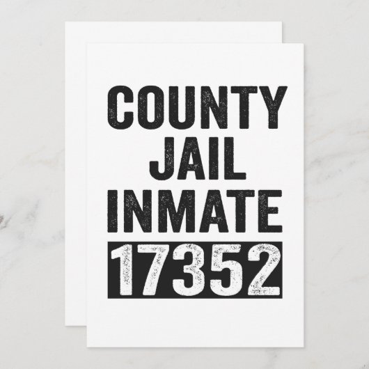 Country Jail Inmate 17352 Funny Halloween Prison Bedankkaart (Voorkant / Achterkant)