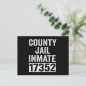 Country Jail Inmate 17352 Funny Halloween Prison Briefkaart (Staand voorkant)