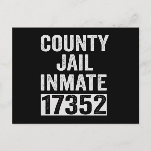 Country Jail Inmate 17352 Funny Halloween Prison Briefkaart (Voorkant)