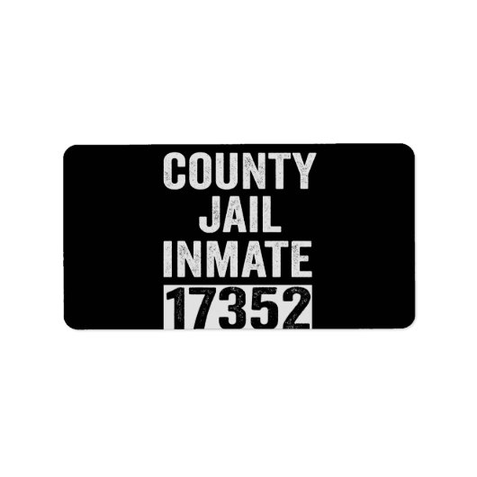 Country Jail Inmate 17352 Funny Halloween Prison Etiket (Voorkant)