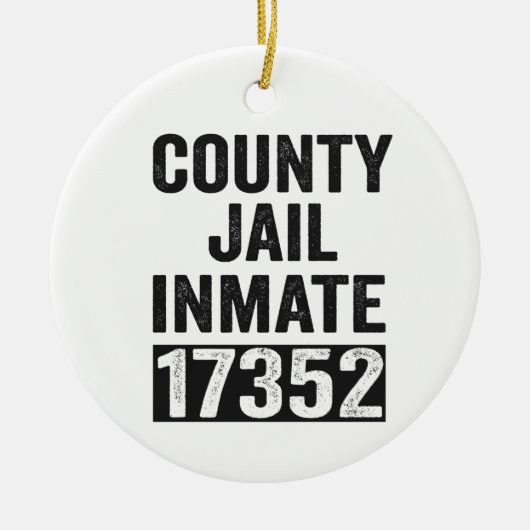 Country Jail Inmate 17352 Funny Halloween Prison Keramisch Ornament (Voorkant)