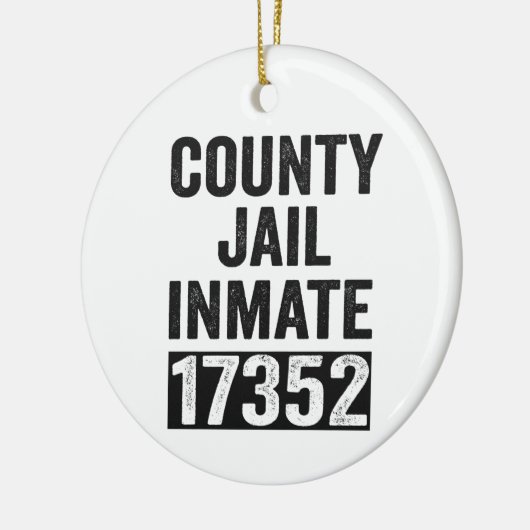Country Jail Inmate 17352 Funny Halloween Prison Keramisch Ornament (Links)