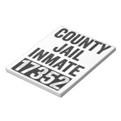 Country Jail Inmate 17352 Funny Halloween Prison Notitieblok (Linkerzijde)