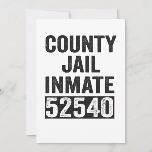 Country Jail Inmate 52540 Funny Halloween Prison Bedankkaart (Voorkant)