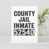 Country Jail Inmate 52540 Funny Halloween Prison Bedankkaart (Staand voorkant)