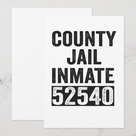Country Jail Inmate 52540 Funny Halloween Prison Bedankkaart (Voorkant / Achterkant)