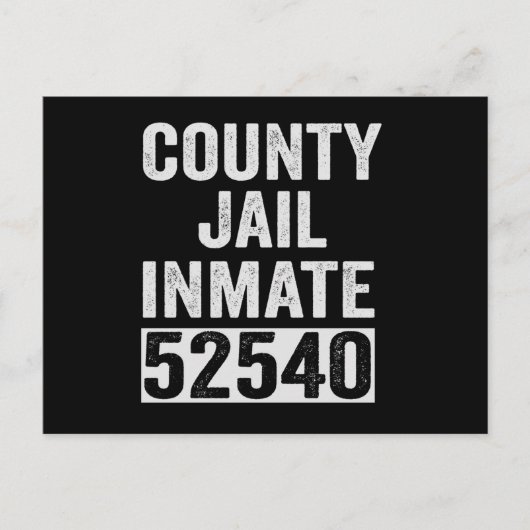 Country Jail Inmate 52540 Funny Halloween Prison Briefkaart (Voorkant)