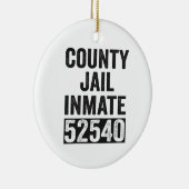 Country Jail Inmate 52540 Funny Halloween Prison Keramisch Ornament (Rechts)