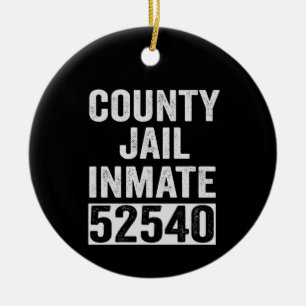 Country Jail Inmate 52540 Funny Halloween Prison Keramisch Ornament