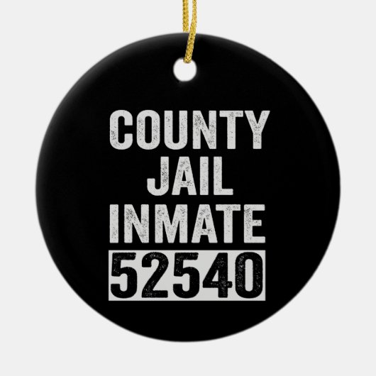 Country Jail Inmate 52540 Funny Halloween Prison Keramisch Ornament (Voorkant)