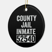 Country Jail Inmate 52540 Funny Halloween Prison Keramisch Ornament (Links)