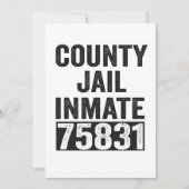 Country Jail Inmate 75831 Funny Halloween Prison Bedankkaart (Voorkant)