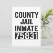 Country Jail Inmate 75831 Funny Halloween Prison Bedankkaart (Staand voorkant)