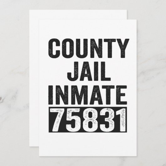 Country Jail Inmate 75831 Funny Halloween Prison Bedankkaart (Voorkant / Achterkant)