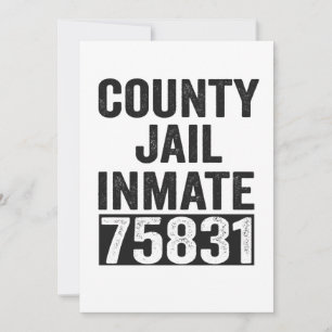 Country Jail Inmate 75831 Funny Halloween Prison Bedankkaart