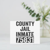 Country Jail Inmate 75831 Funny Halloween Prison Briefkaart (Staand voorkant)