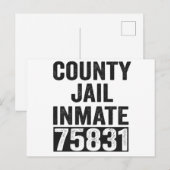 Country Jail Inmate 75831 Funny Halloween Prison Briefkaart (Voorkant / Achterkant)