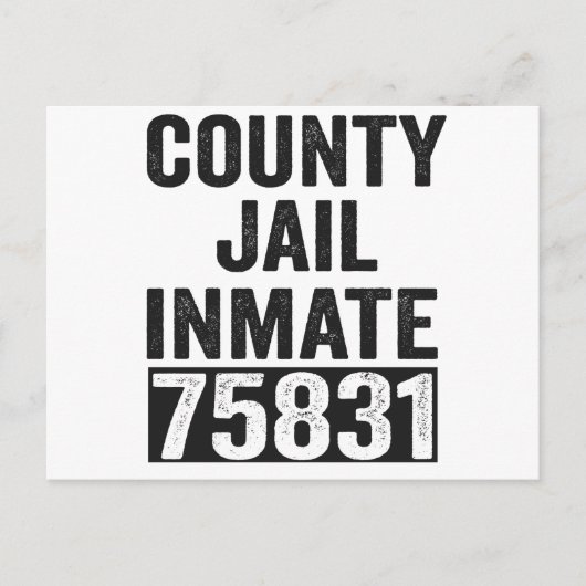 Country Jail Inmate 75831 Funny Halloween Prison Briefkaart (Voorkant)