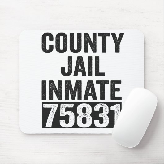 Country Jail Inmate 75831 Funny Halloween Prison Muismat (Met muis)