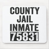 Country Jail Inmate 75831 Funny Halloween Prison Muismat (Voorkant)