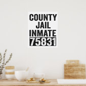 Country Jail Inmate 75831 Funny Halloween Prison Poster (Keuken)