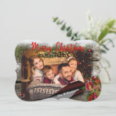 Country Kerstbulletin Board Fancy snijden Kaart (Staand voorkant)