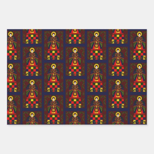 Country kerstengel inpakpapier vel (Voorkant)