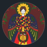 Country kerstengel ronde sticker<br><div class="desc">Country Kerstengel Classic Round Sticker Maak je unieke stijl door voor elke keer aangepaste stickers te maken! Van speciale postings en sloop aan kinder' activiteiten en de projecten van de ZUG, zult u deze stickers vinden groot voor zo vele gebruik. Voeg uw eigen design, patronen, tekst, en afbeeldingen toe! Pas...</div>