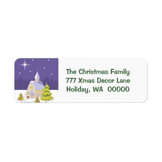 country kerstkapel return Address Stickers (Voorkant)