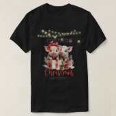 Country kerstwensen met twee biggen t-shirt (Design voorkant)