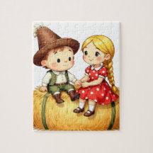 Country Kids on a Hay Bale, 